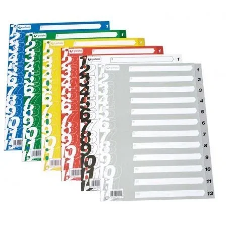 GRAFOPLAS Separadores Numéricos 1-31 Gris Set de 10